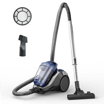 Aspirateur traîneau, aspirateur sans sac 1000w, filtre anti-allergène Hepa, tasse à poussière 2,5 pte, outil de crevasse 2-en-1, silencieux, aspirateur à cordon pour les planchers durs, tapis, poils d'animaux