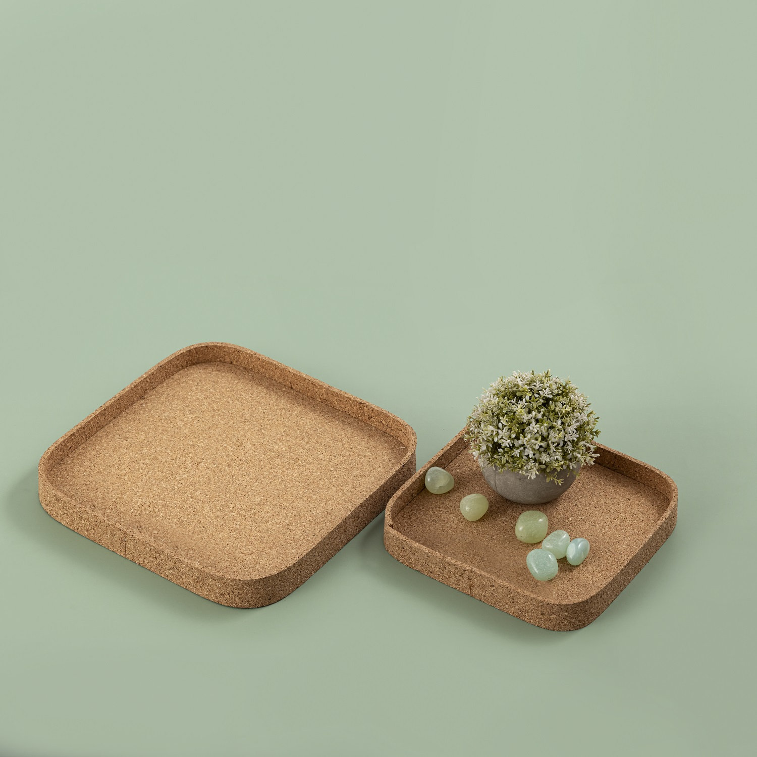 Square Cork Tray Small, 9"Wx9"Dx1.25"H