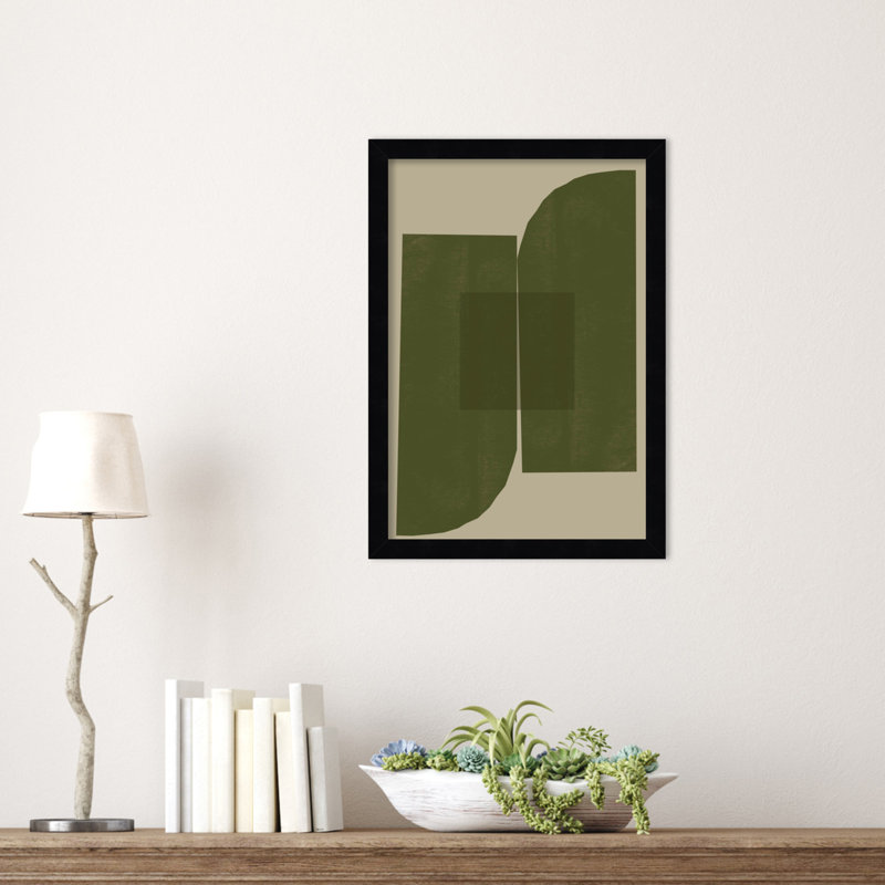 "Percey Green Composition 2" par le studio MIUUS, reproduction d'art encadrée en bois, Noir, H 17 po x l 12 po