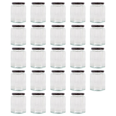Argon Tableware Hexagonal Glass Jam Jars with Screw