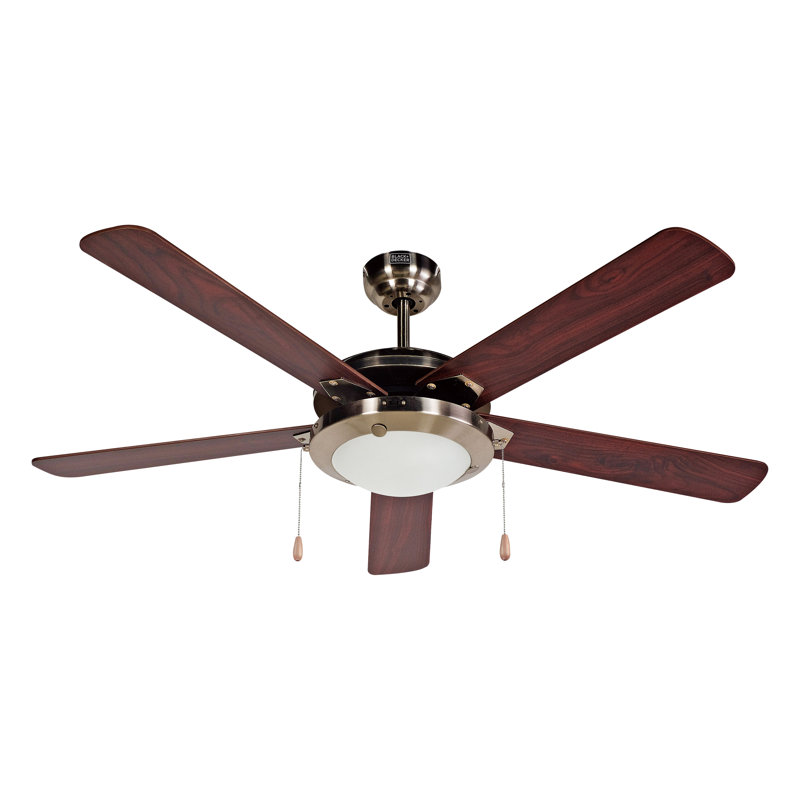 BCF52 Series 52" 5 - Blade Retractable Blades Ceiling Fan with Light Kit Included, Pull Chain