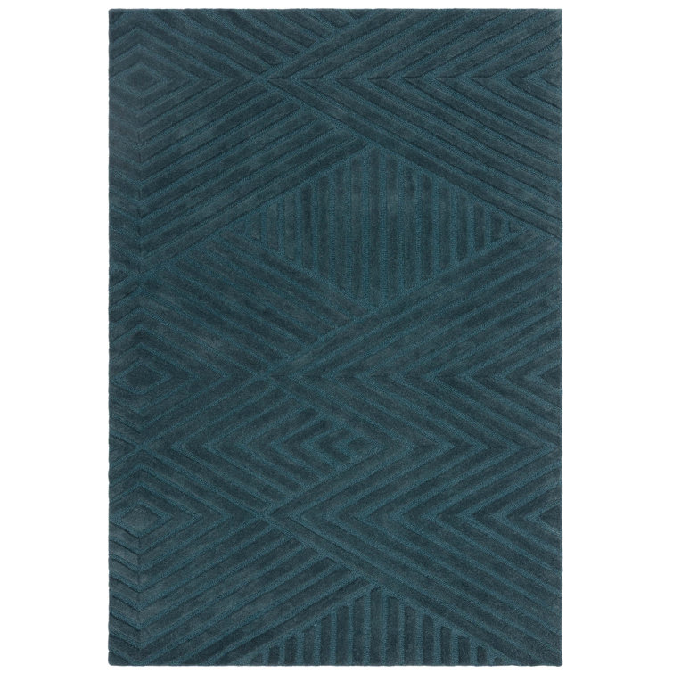 Berthamae Geometric Wool Hand Woven Area Rug