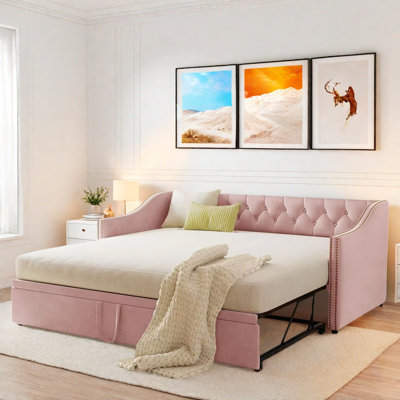 Upholstered Daybed With Pop Up Trundle