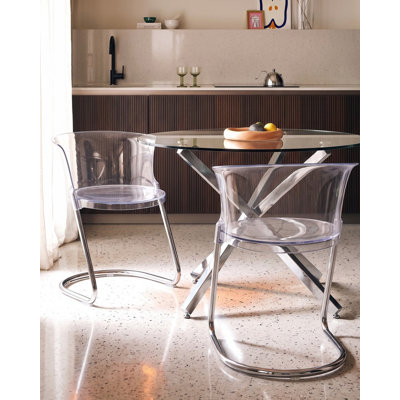 43 cm H Cantilever Chair in Clear