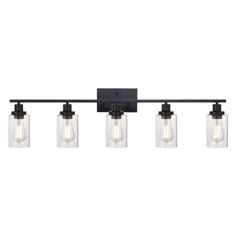Éclairage de salle de bain à intensité variable 5 lumières Shirk, Noir