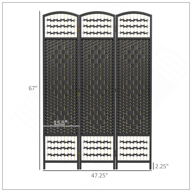 Paravent 6 panneaux pliable, écran d'intimité autoportant en fibre Wave, 5,6 pi de hauteur, idéal pour créer des espaces privés et rehausser le décor