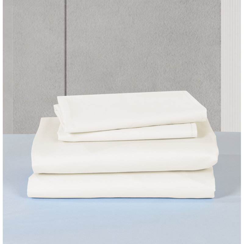 Ensemble de draps 4 pièces Luxury, Ensemble de draps pour très grand lit avec 2 taie, Vert