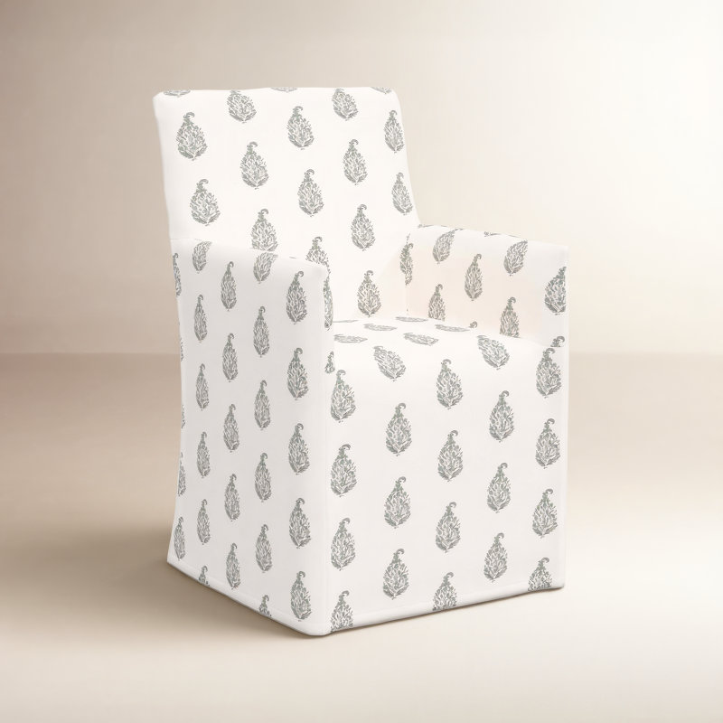 Ivanka 20'' H Cotton Upholstered Armchair, Anika Sage