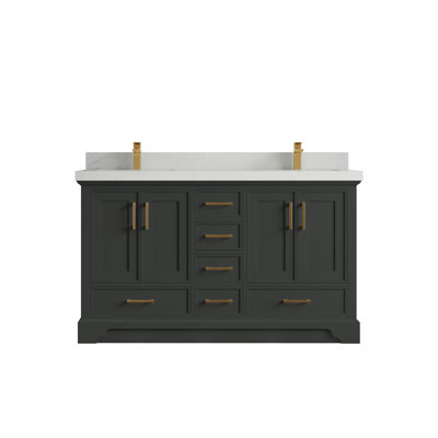 Charlotte 60'' Double Bathroom Vanity with Quartz Top