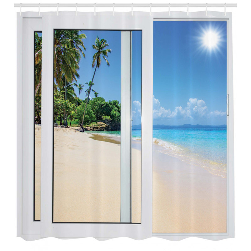 Shower Curtain with Hooks Included, 70" H x 69" W
