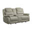 Causeuse inclinable manuelle en microfibre avec console de rangement centrale 74 po Salls-578938892-578938881