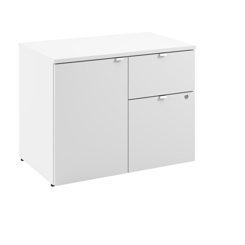 Bush Business Furniture Stratus 30W Office Storage Cabinet With Drawers, White