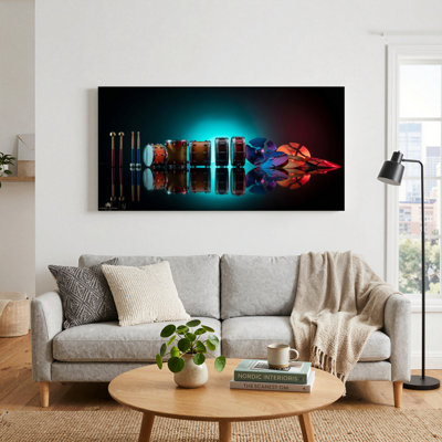 Drum Set Canvas Wall Art Oil Painting Print Set Of 1