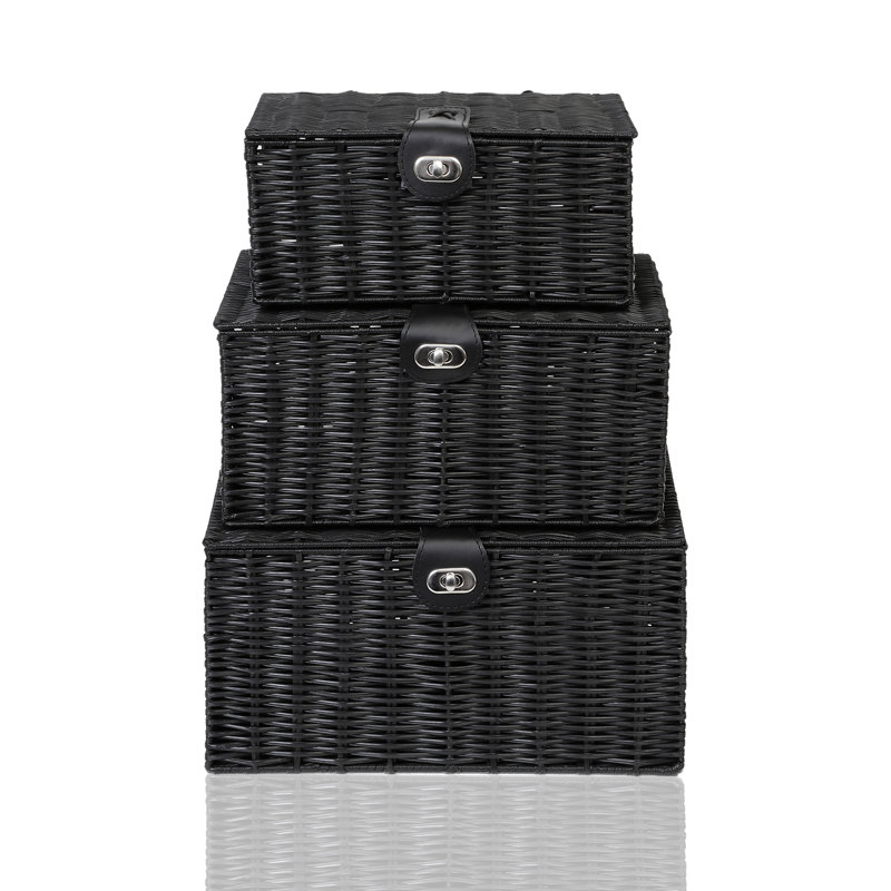 Symple Stuff Resin Decorative Basket, Black