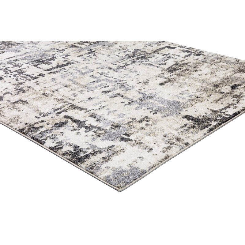 Tapis ivoire / gris Roseman, Rectangle 5 pi 3 po x 7 pi 3 po