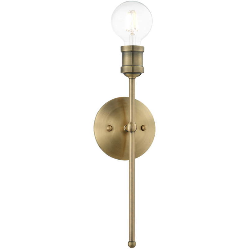 5 appliques murales avec base en acier - Luminaire moderne., Laiton antique