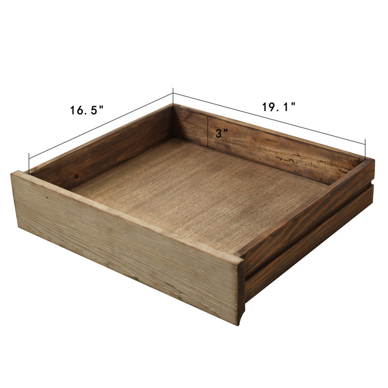 Natural Wood Waterfall Console Table with Storage Drawers