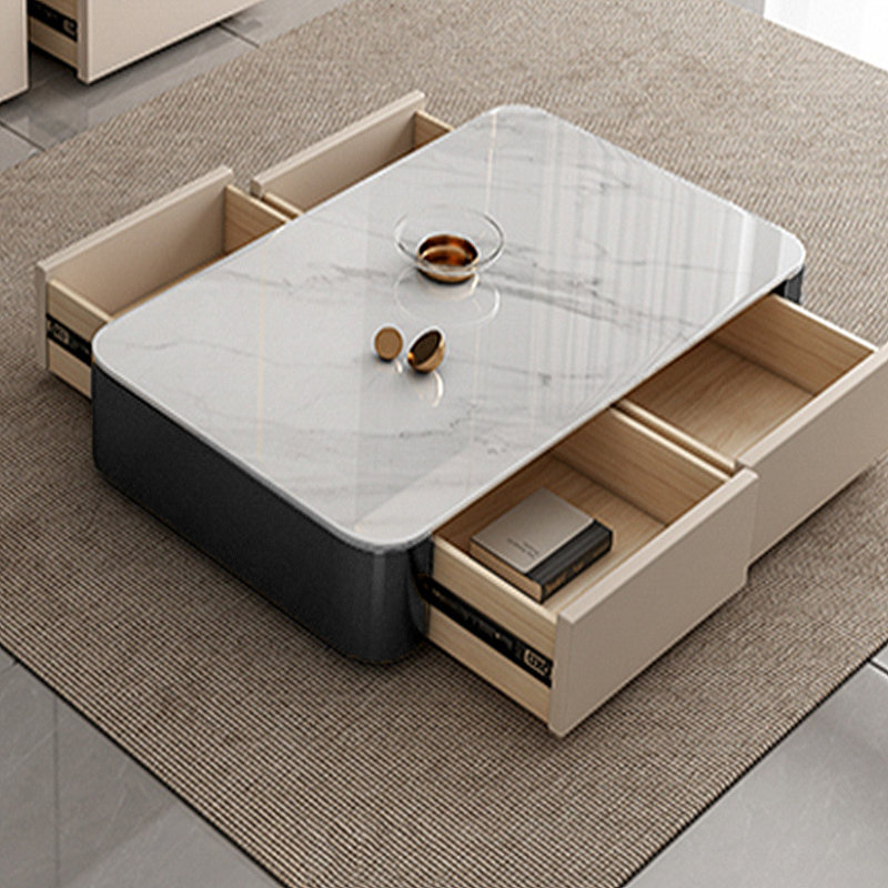Table basse de style italien, Noir / Beige