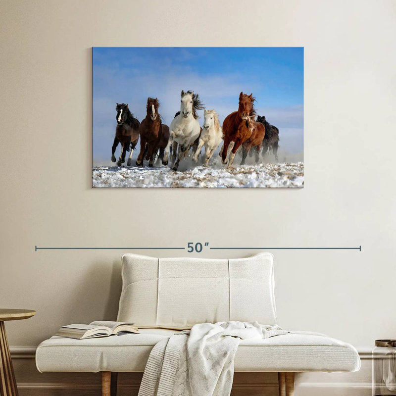 Brampt, chevaux de Mongolie, H 26 po x l 39 po