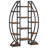 55" Triple Wide Oval Industrial Rustic Brown Etagere Bookcase for Office, Living Room