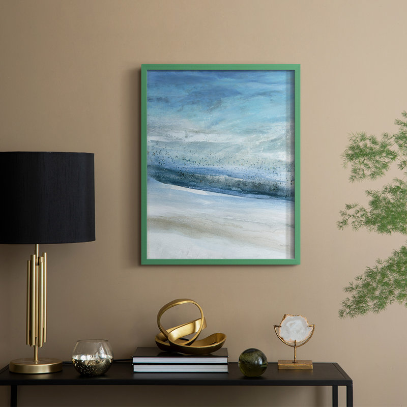 «Cobalt Rising Light», reproduction encadrée - bois massif, H 15 po x l 12 po, Vert