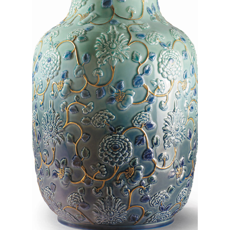 Light Teal 16.5" Porcelain Table Vase