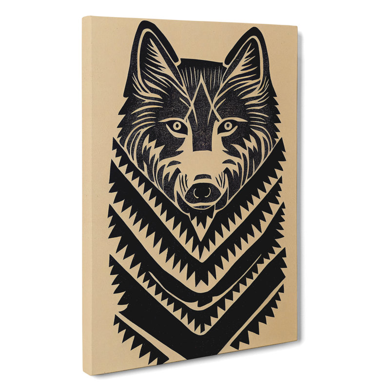 Wolf In Abstract No.2 - Wrapped Canvas Print, 60cm H x 40cm W x 3cm D
