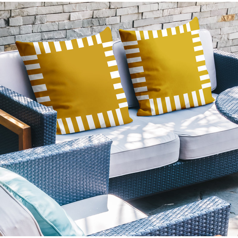  Coussin intérieur / extérieur, L 15 po x H 15 po, Jaune