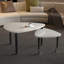 Table basse moderne avec plateau rotatif à 360 degrés et pierre frittée