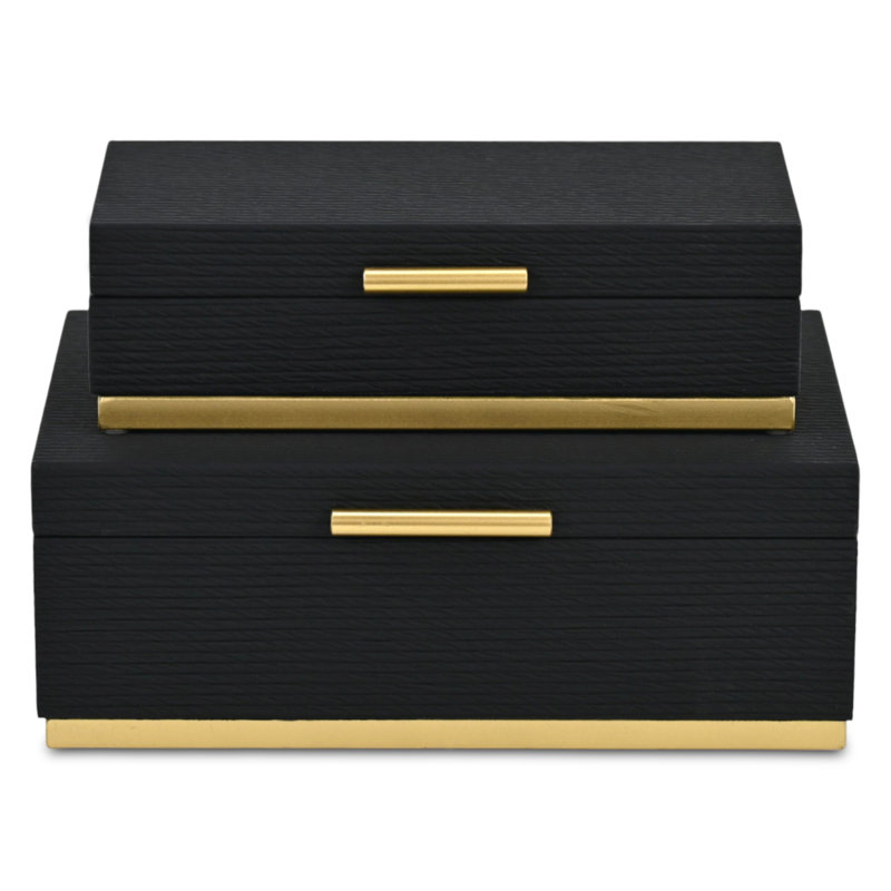 Ensemble de boîtes rectangulaires Kain, Noir