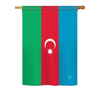 Drapeau maison en polyester 2 côtés azerbaïdjan