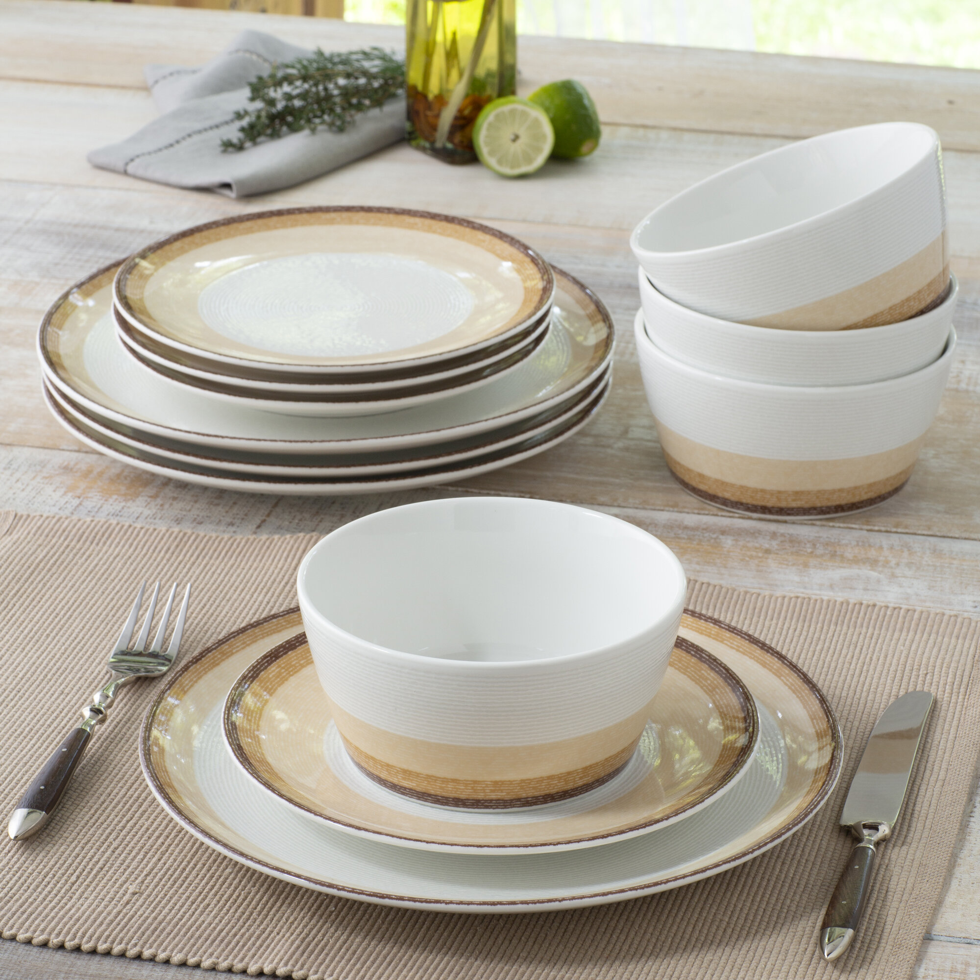 Noritake Colorscapes Layers Coupe 12 Piece Dinnerware Set, Service