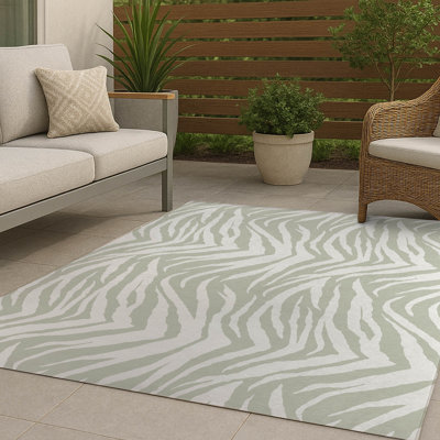 Zebra Patch Non-Slip Outdoor Rug