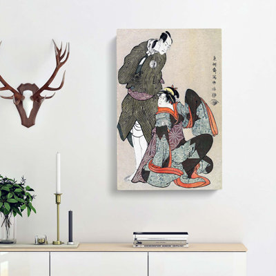 Hikosaburo and Hanshiro by Sharaku Toshusai - Wrapped Canvas