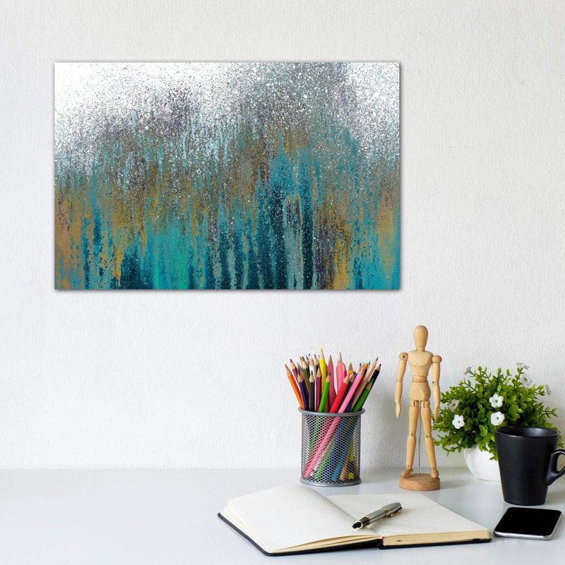 Teal Woods by Roberto Gonzalez - Wrapped Canvas Painting, 20.32 cm H x 30.48 cm W