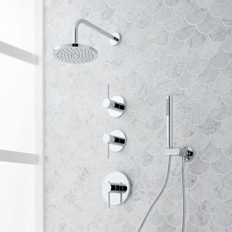 Système de douche thermostatique avec douche à main Lexia, Chrome chrome