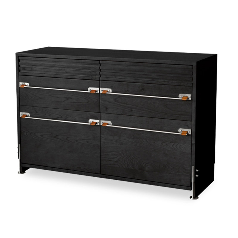 Commode d'appoint Mid-Century, Noir