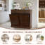 Armoire poubelle à double basculement 15 gallons, finition texturée, rangement caché pour les déchets de cuisine et de salon - noyer-122720882
