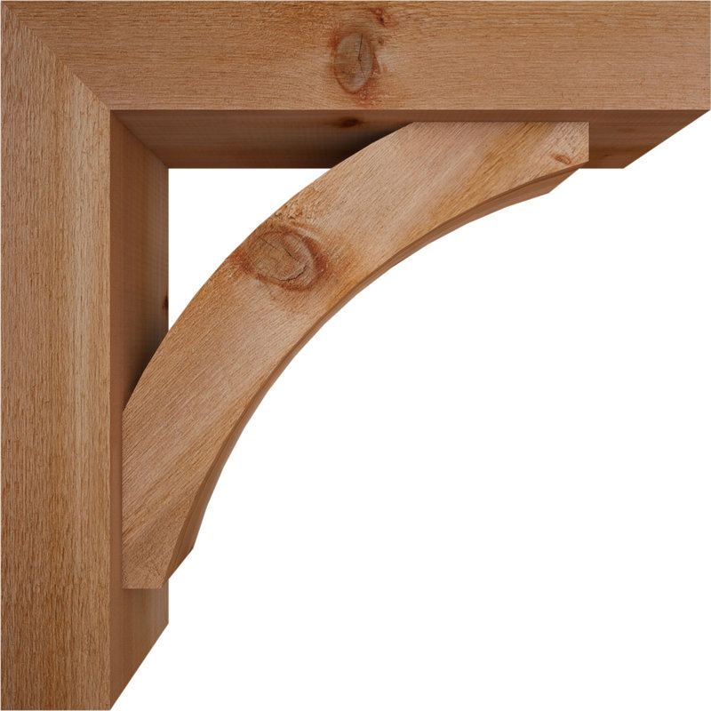 Thorton Block Bracket with Offset Brace, 26 x 26, 6"W Western Red Cedar (Rough Sawn)