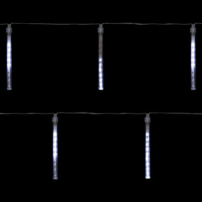 White Transparent Dripping Icicle Snowfall Christmas Light Tubes - 14.25 ft Clear Wire