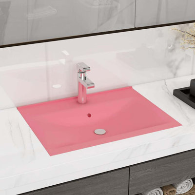 Belfry Bathroom Grenkie 600mm L x 460mm W Ceramic Rectangular Sink with Overflow