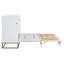 Grand lit escamotable avec pieds en fer, lit escamotable mural moderne, lit pliable pour la chambre à coucher, finition blanche-314034080