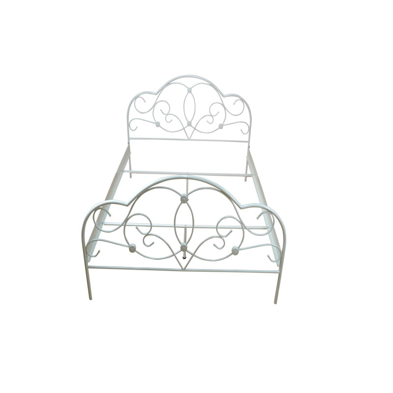 Metal Bed Natalie, Cream white, 90cm W x 200cm L