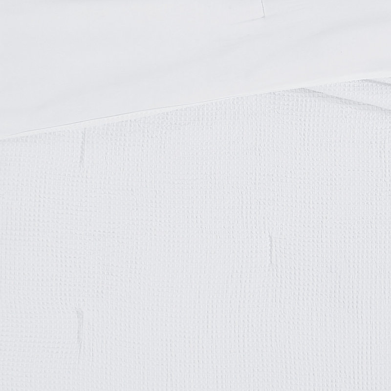 Textured Waffle Weave Comforter Set, White, Queen Comforter +2 Standard Shams