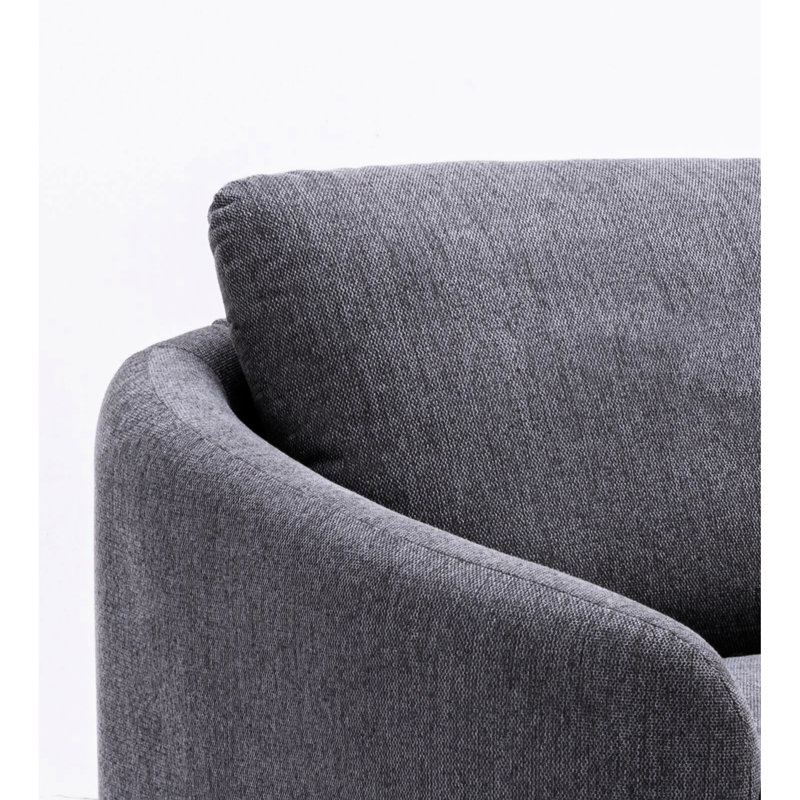 Chic coin de lin gris, conception angulaire stable, sièges adaptables pour le salon, structure intérieure, coussin de dossier amovible