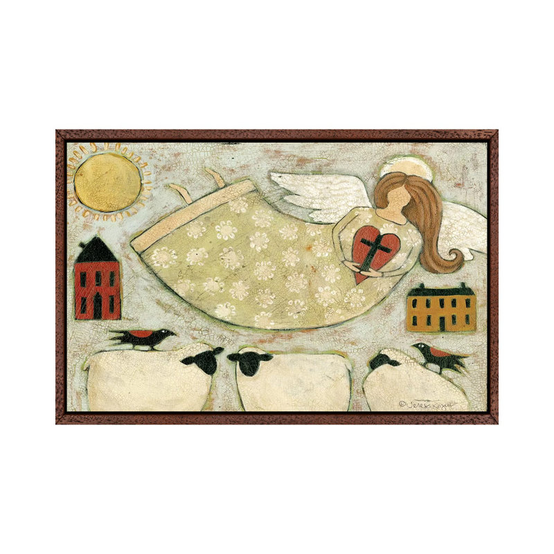 Faith Cbl by Teresa Kogut - Painting on Canvas, 45.72cm H x 66.04cm W x 3.81cm D, Classic Brown Wood Floater Framed