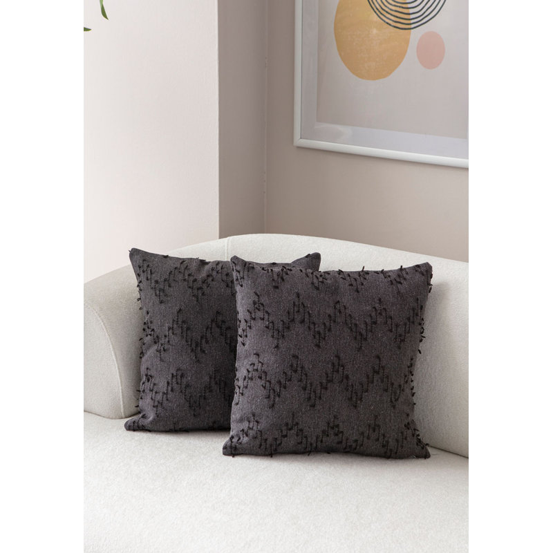 Housse de coussin, 2, Noir