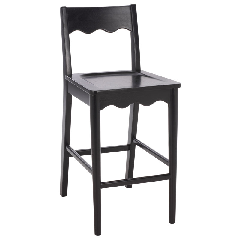 Vicki Rosetty Scallop Counter Stool, Black