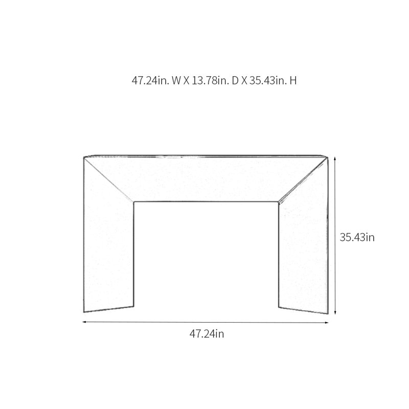 Modern Minimalist Console Table, Black, 35.43" H x 47.24" W x 13.78" D