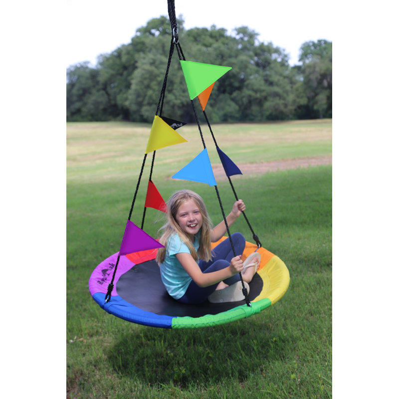 Royal Oak 40'' Rainbow Saucer Swing with Flags